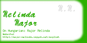 melinda major business card